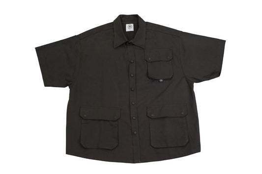 Null Label Oversized Button Shirt in Grey